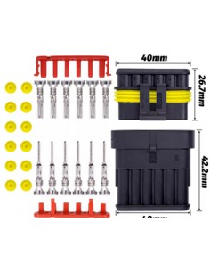 KIT CONECTOR DE ENCHUFE ELECTRICO 6 VIAS unid