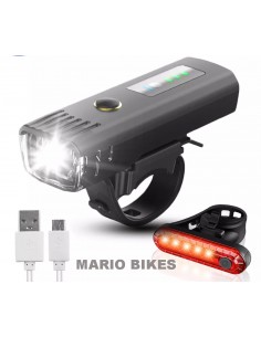 FARO LED TRAS-DELANT NEGRO RECARGABLE CON USB 
